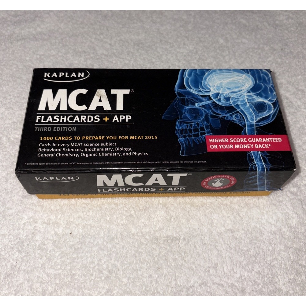 MCAT Flashcards 3rd edition Kaplan Box of 1000 Cards 2015 Medical School